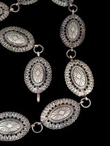 Estate Old Native American Heavy Sterling Silver Turquoise Concho Belt - PuebloDirect.com