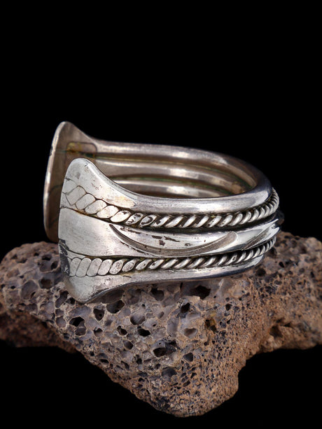 Old Estate Navajo Sterling Silver Heavy Twisted Rope Cuff Bracelet - PuebloDirect.com