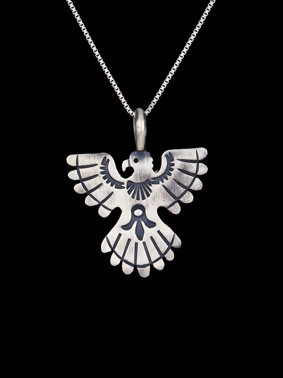Native American Jewelry Sterling Silver Eagle Pendant 