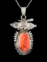 Native American Sterling Silver Spiny Oyster Kachina Pendant