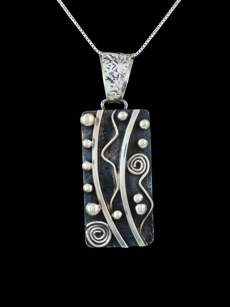 Native American Sterling Silver Droplet Pendant - PuebloDirect.com