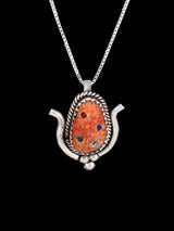 Native American Jewelry Spiny Oyster Corn Zuni Pendant