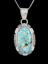 Natural Kingman Turquoise Navajo Sterling Silver Pendant