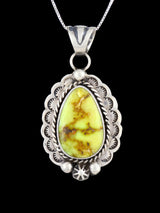 Pendentif Navajo en argent sterling naturel Prince Variscite