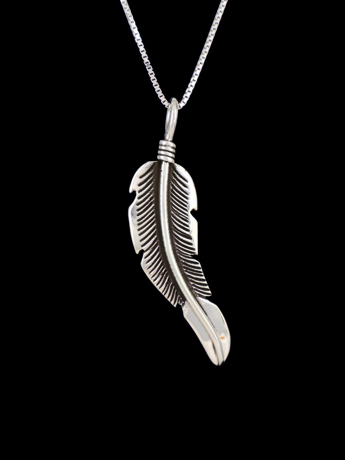 Navajo Sterling Silver Feather Pendant