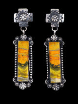 Navajo Sterling Silver Bumblebee Jasper Post Earrings