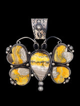 Native American Jewelry Bumblebee Jasper Butterfly Pendant