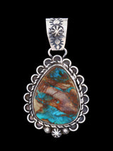 Native American Sterling Silver Natural Pilot Mountain Turquoise Pendant