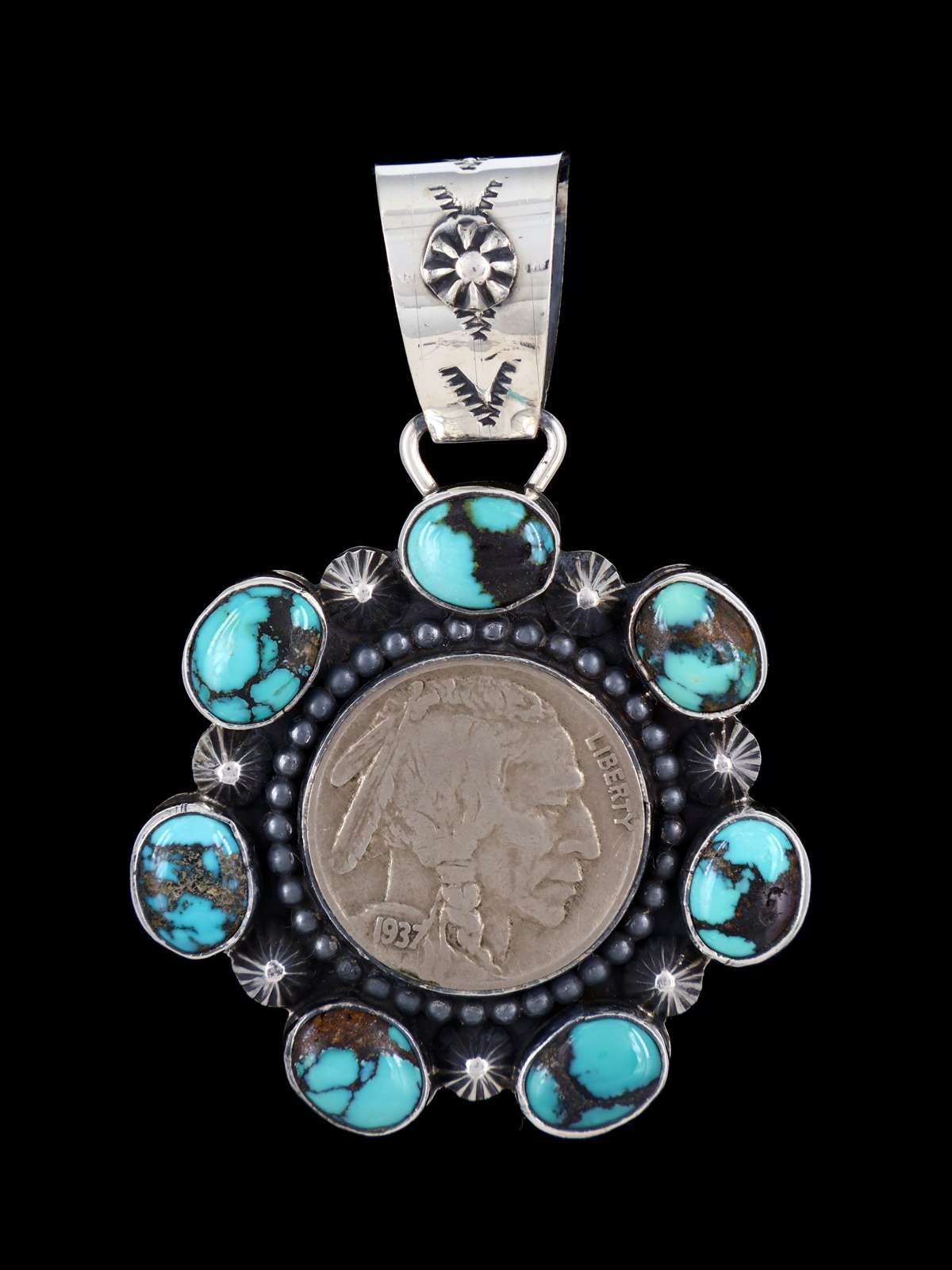 Native American Jewelry Natural Cloud Mountain Turquoise Pendant
