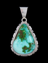 Native American Sonoran Gold Turquoise Sterling Silver Pendant - PuebloDirect.com