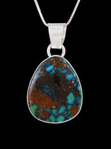 Native American Sterling Silver Sky Horse Turquoise Pendant - PuebloDirect.com