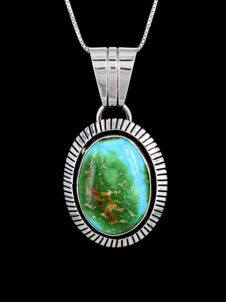 Native American Jewelry Sonoran Gold Turquoise Pendant - PuebloDirect.com
