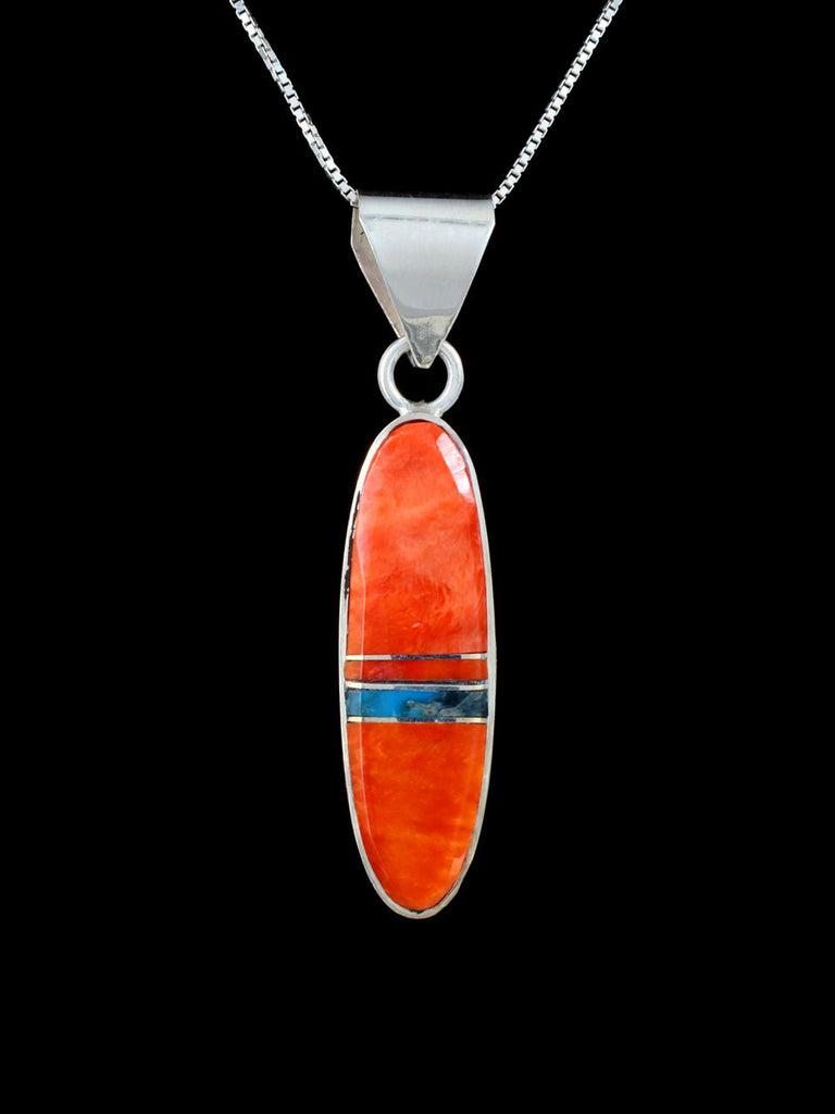 Navajo Spiny Oyster Inlay Pendant - PuebloDirect.com