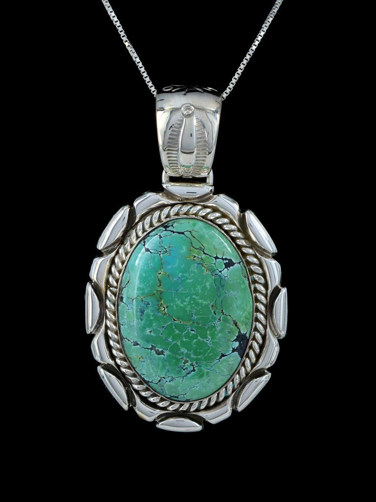 Native American Sterling Silver Sky Horse Turquoise Pendant - PuebloDirect.com