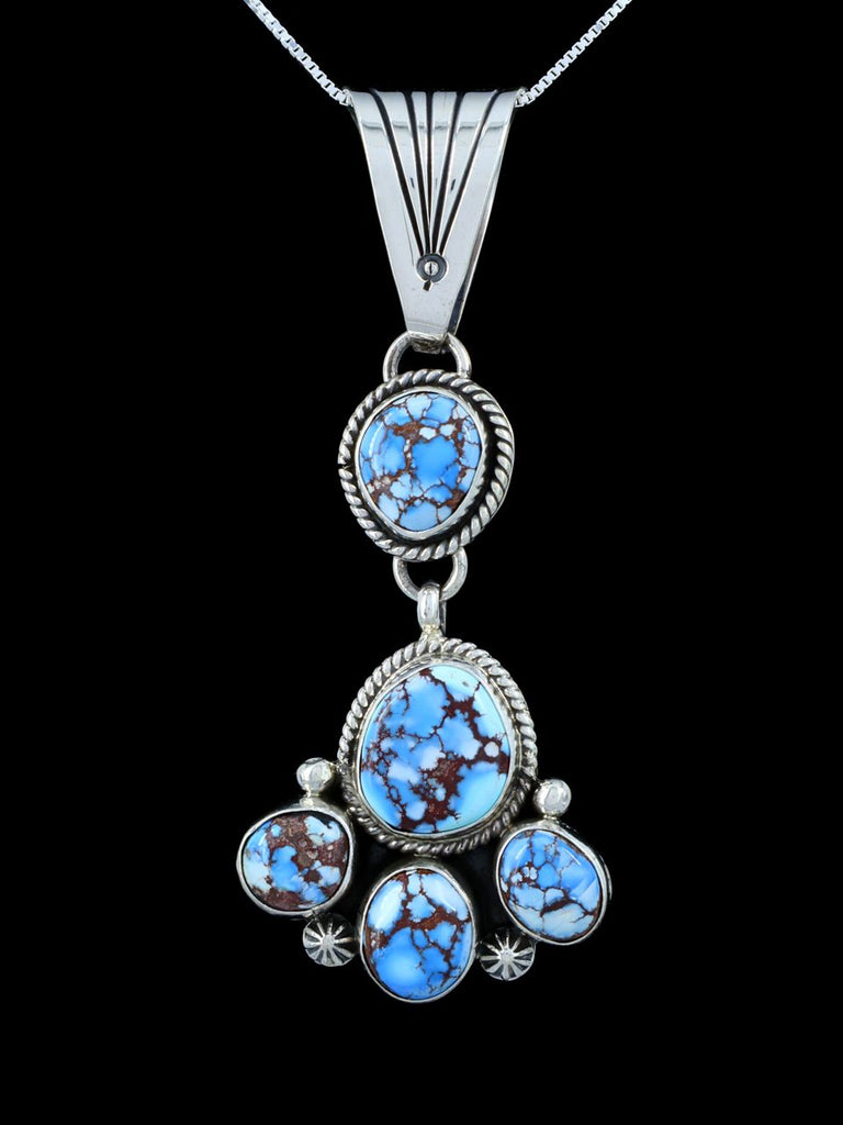 Native American Golden Hill Turquoise Sterling Silver Pendant - PuebloDirect.com