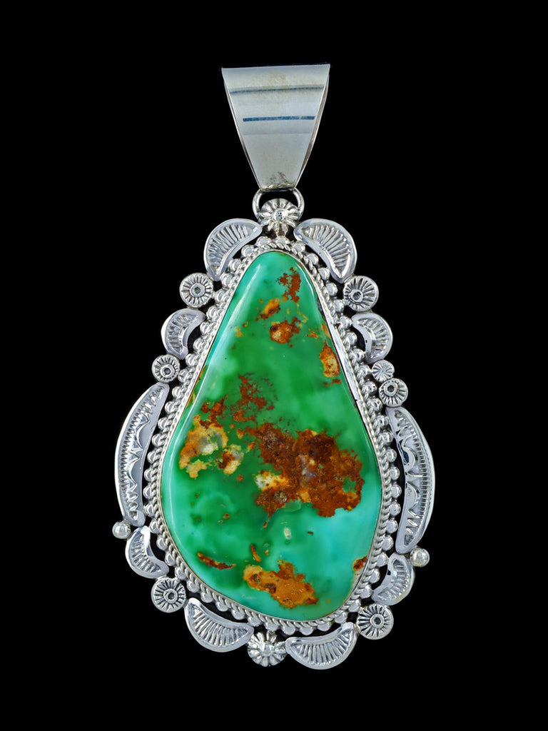 Native American Indian Jewelry Natural Royston Turquoise Pendant - PuebloDirect.com