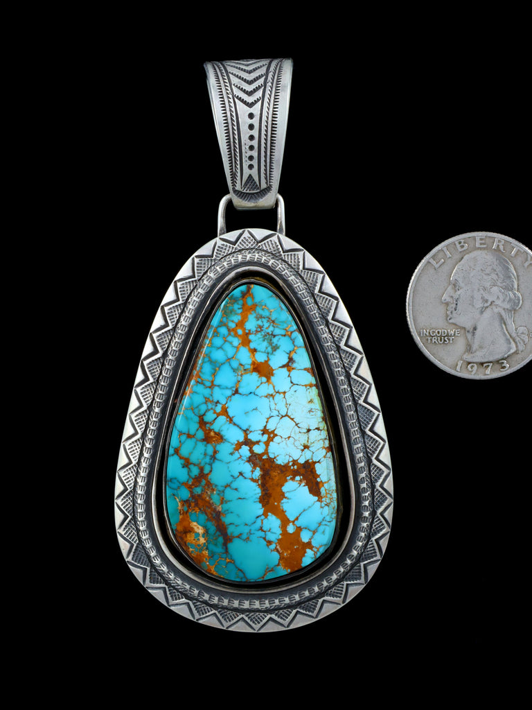Native American Indian Jewelry Natural Royston Turquoise Pendant - PuebloDirect.com