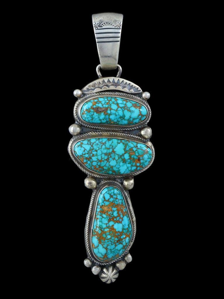 Native American Indian Jewelry Natural Carico Lake Turquoise Pendant - PuebloDirect.com