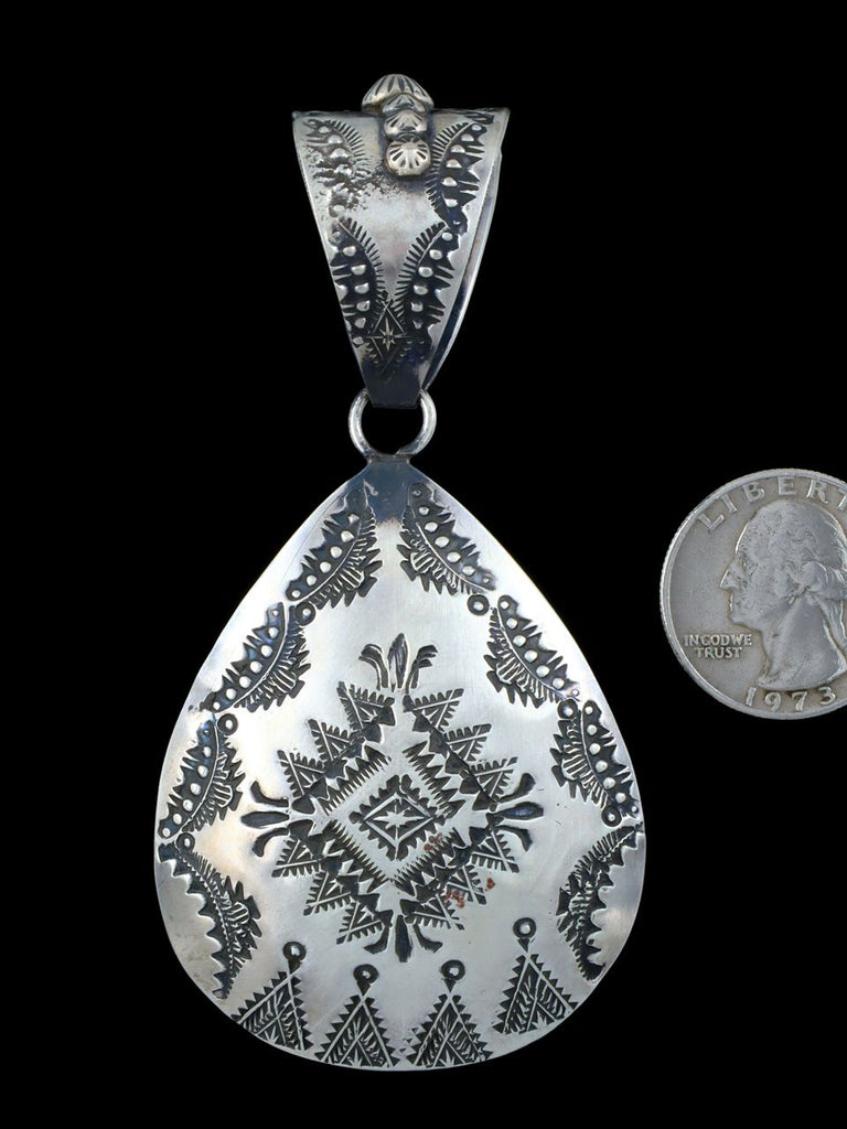 Sterling Silver Navajo Stamped Pendant - PuebloDirect.com