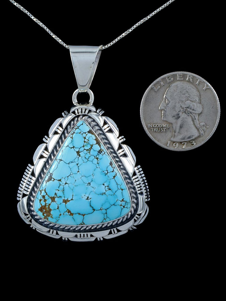 Native American Sterling Silver Natural #8 Turquoise Pendant - PuebloDirect.com