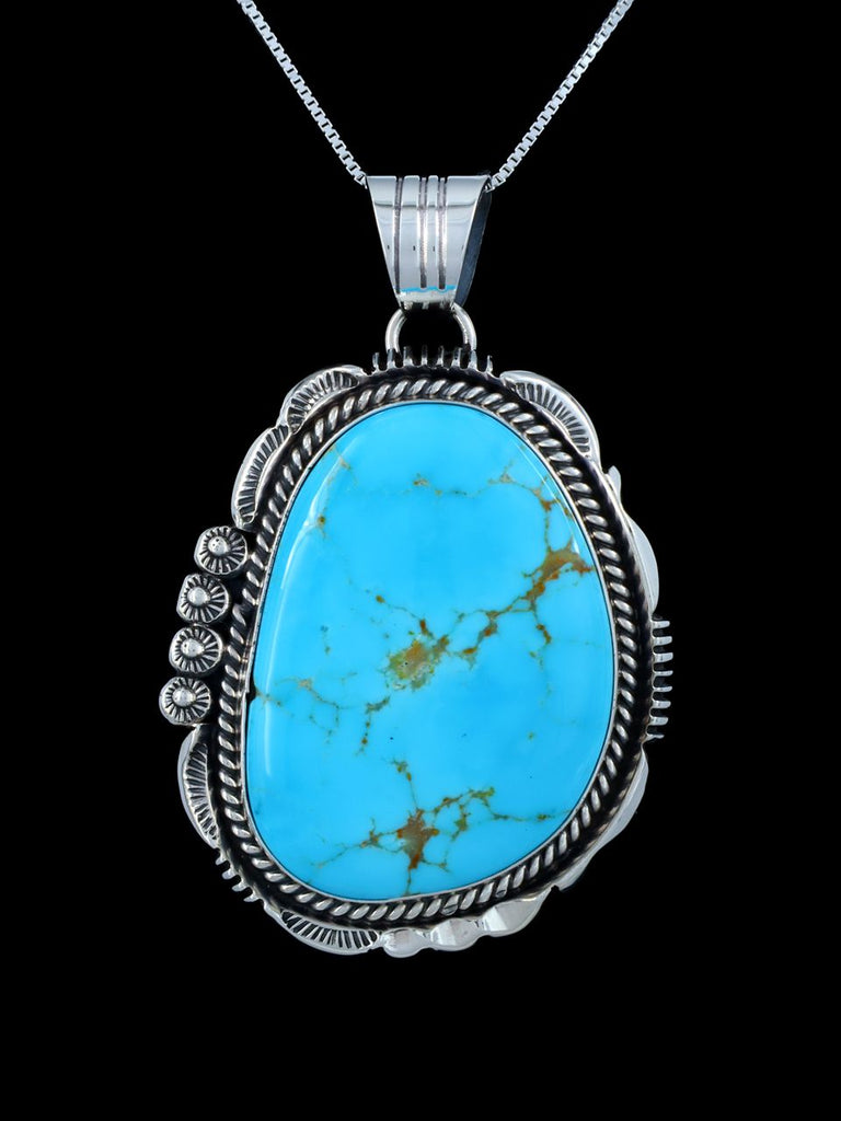 Native American Blue Ridge Turquoise Sterling Silver Pendant - PuebloDirect.com