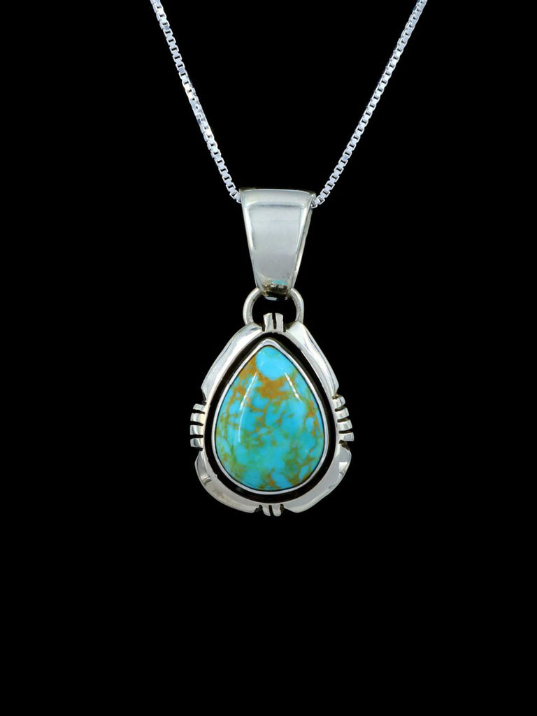 Navajo Tyrone Turquoise Sterling Silver Pendant - PuebloDirect.com
