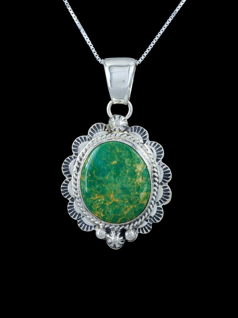 Native American Jewelry Tyrone Turquoise Pendant - PuebloDirect.com