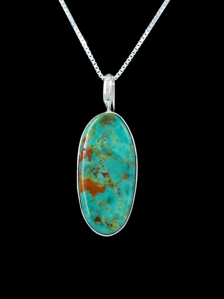 Tyrone Turquoise Navajo Sterling Silver Pendant - PuebloDirect.com