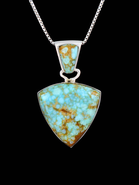 Native American Sterling Silver #8 Turquoise Pendant - PuebloDirect.com
