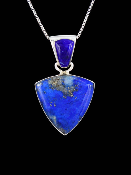 Native American Sterling Silver Lapis Pendant - PuebloDirect.com