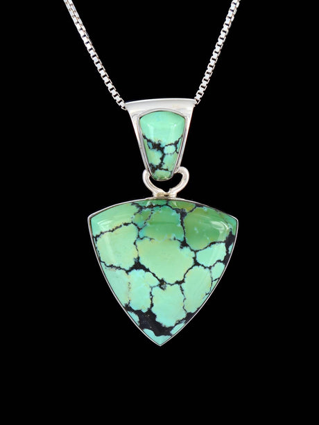 Native American Sterling Silver Cloud Mountain Turquoise Pendant - PuebloDirect.com