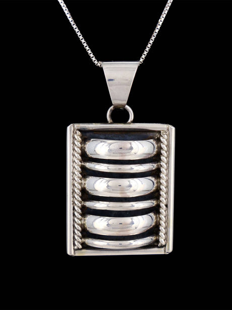 Navajo Sculpted Sterling Silver Pendant - PuebloDirect.com