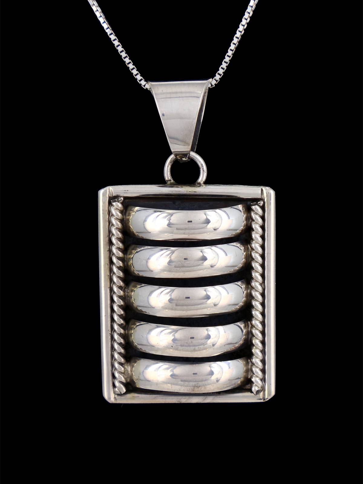 Navajo Sculpted Sterling Silver Pendant - PuebloDirect.com