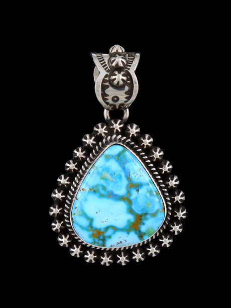 Native American Kingman Turquoise Starburst Pendant - PuebloDirect.com