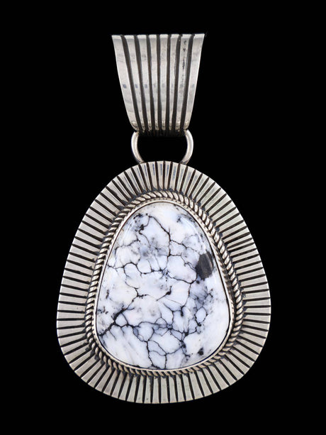 Native American Cold Chisel White Buffalo Pendant - PuebloDirect.com