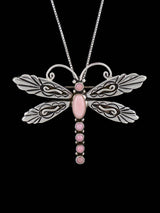 Native American Jewelry Pink Conch Dragonfly Sterling Silver Pin/Pendant - PuebloDirect.com