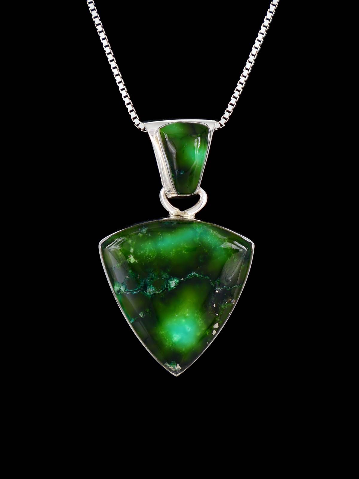 Native American Sterling Silver Sonoran Mountain Turquoise Pendant - PuebloDirect.com