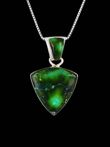 Native American Sterling Silver Sonoran Mountain Turquoise Pendant - PuebloDirect.com