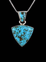 Native American Sterling Silver Prince Turquoise Pendant - PuebloDirect.com