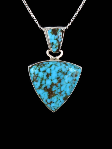 Native American Sterling Silver Prince Turquoise Pendant - PuebloDirect.com