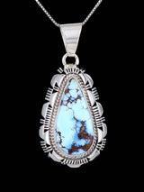 Sterling Silver Natural Golden Hill Turquoise Navajo Pendant - PuebloDirect.com
