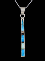 Native American Turquoise and Opalite Inlay Pendant - PuebloDirect.com