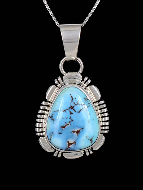 Native American Jewelry Golden Hill Turquoise Pendant - PuebloDirect.com