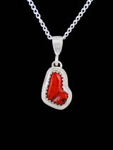 Native American Jewelry Natural Coral Pendant - PuebloDirect.com