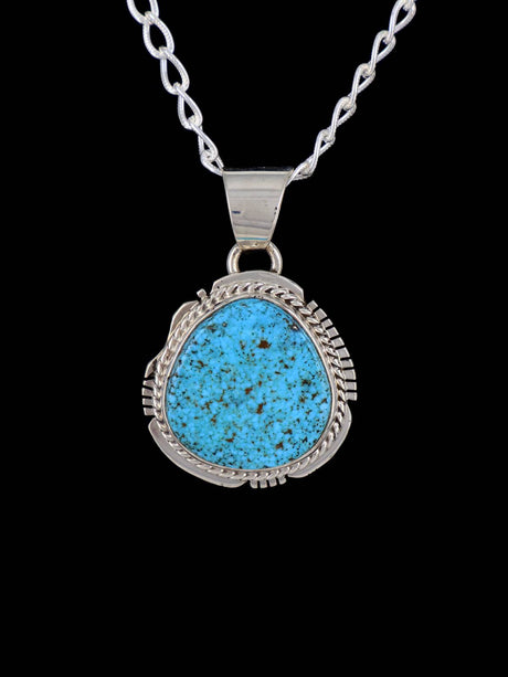 Native American Jewelry Kingman Turquoise Pendant - PuebloDirect.com