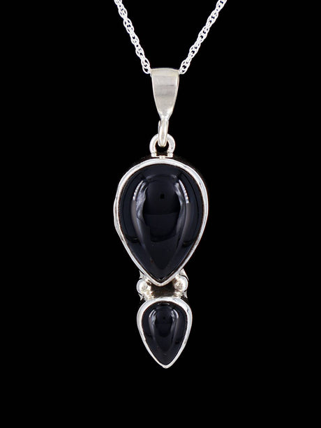 Native American Jewelry Black Onyx Pendant - PuebloDirect.com