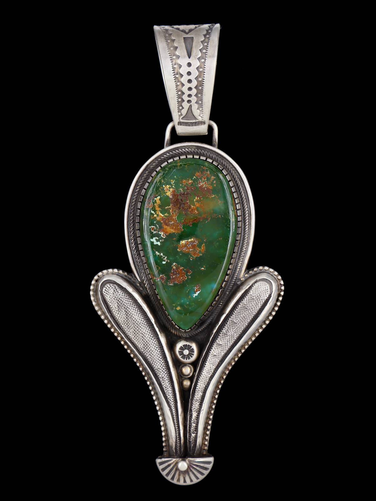 Native American Indian Jewelry Natural Royston Turquoise Pendant - PuebloDirect.com