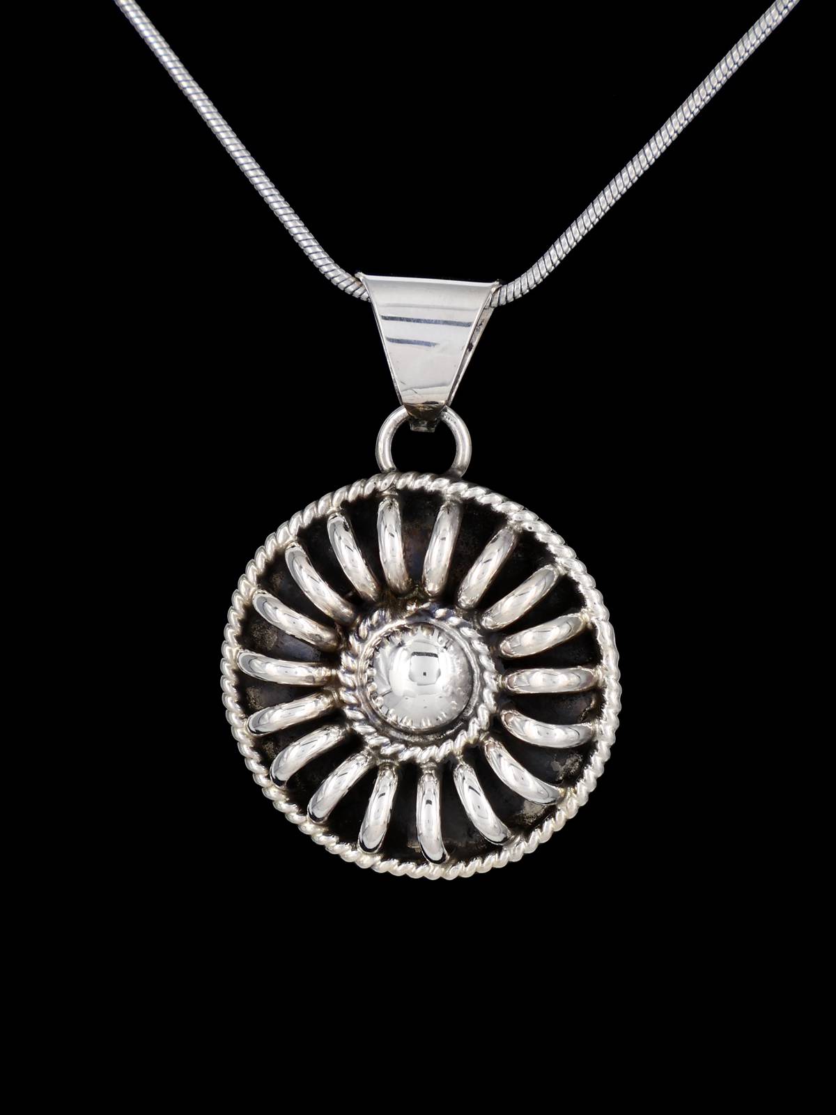 Navajo Sculpted Sterling Silver Pendant - PuebloDirect.com