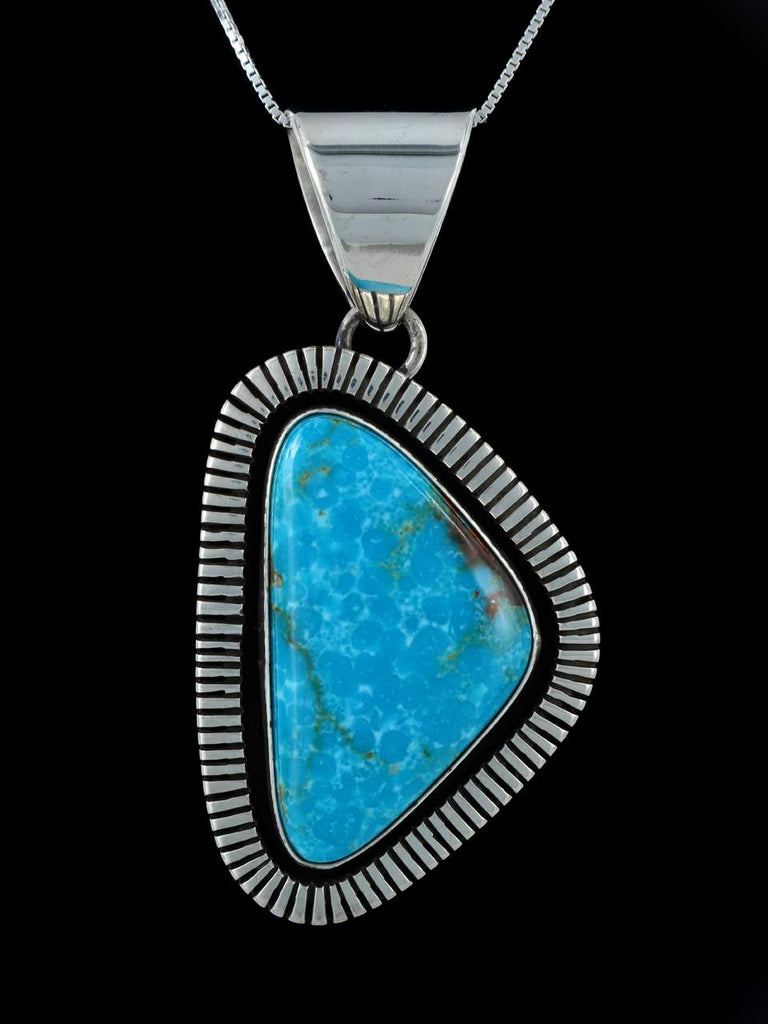 Native American Jewelry Sterling Silver Turquoise Pendant - PuebloDirect.com