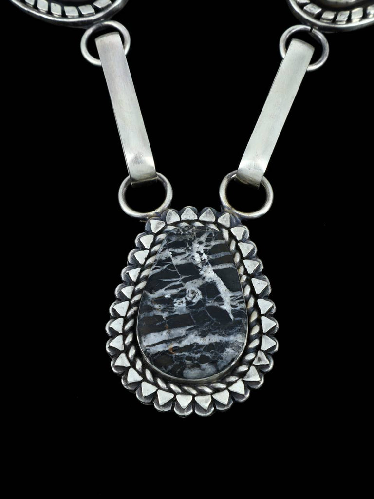 Native American Sterling Silver White Buffalo Necklace - PuebloDirect.com
